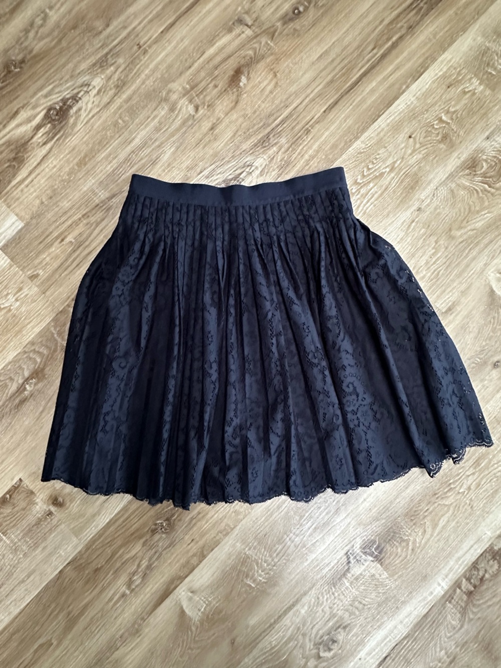 Ann Taylor Black Lace Skater Skirt